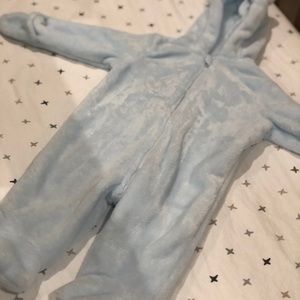 NWOT Baby Blue Soft Fleece Bunting